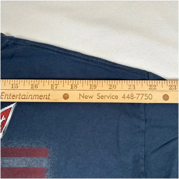 Gildan Corvette C7 Graphic T-Shirt Mens XL Navy Blue American Flag Chevy Racing - Picture 5 of 7